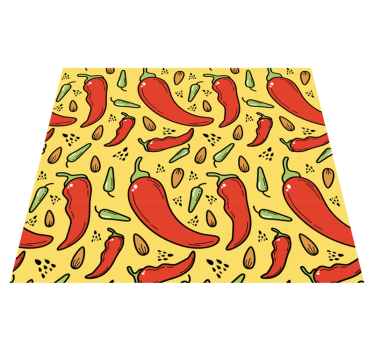 Alfombra vinílica cocina pimientos rojos y verdes - TenVinilo