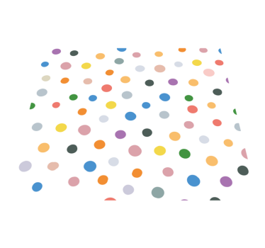 Alfombra vinílica dormitorio puntos de colores sobre blanco - TenVinilo