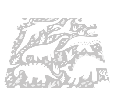 Alfombra vinílica dormitorio patrón dinosaurio blanco - TenVinilo