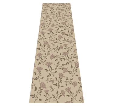 Alfombra vinílica dormitorio patrón rosa vintage marrón - TenVinilo