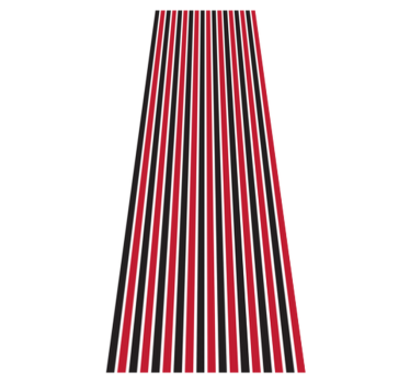 Alfombra vinílica dormitorio patrón vertical negro y rojo - TenVinilo