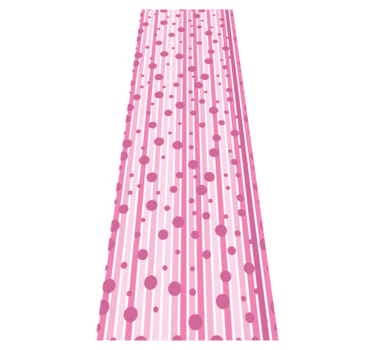 Alfombra vinílica dormitorio patrón vertical rosa y blanco - TenVinilo