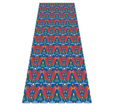 Alfombra vinílica dormitorio diseño floral fondo azul - TenVinilo