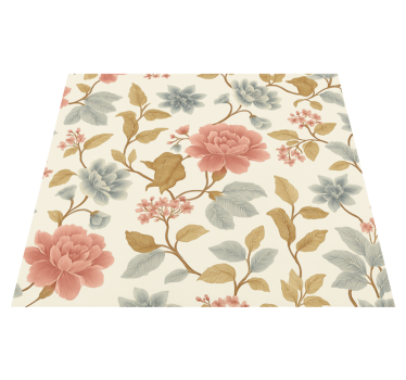 Alfombra vinílica dormitorio floral romántico - TenVinilo