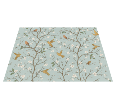 Alfombra vinílica dormitorio primavera elegante - TenVinilo