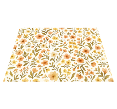 Alfombra vinílica dormitorio flores vintage floral - TenVinilo