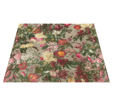 Alfombra vinílica dormitorio flores vintage - TenVinilo