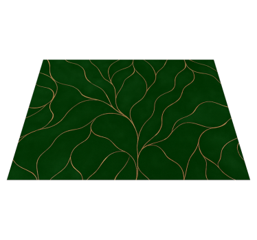 Alfombra vinílica dormitorio textura mármol verde y oro - TenVinilo