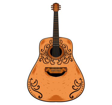 Alfombra vinílica dormitorio guitarra naranja - TenVinilo