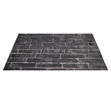 Alfombra vinílica dormitorio pared gris de ladrillos - TenVinilo