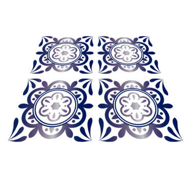 Alfombra vinílica cocina azulejo antiguo azul - TenVinilo