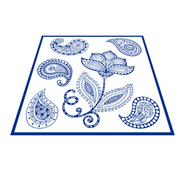Alfombra vinílica cocina paisley y flores - TenVinilo