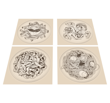 Alfombra vinílica cocina platos ornamentales - TenVinilo