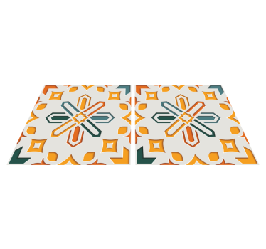 Alfombra vinílica cocina azulejos de cemento hidráulico - TenVinilo
