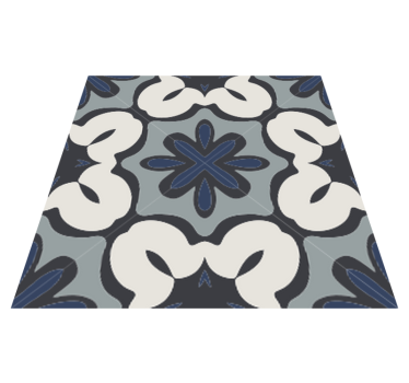 Alfombra vinílica cocina estilo hidráulico azul gracia - TenVinilo