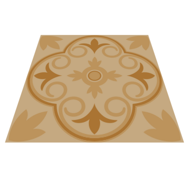 Alfombra vinílica cocina patrón floral vintage beige - TenVinilo