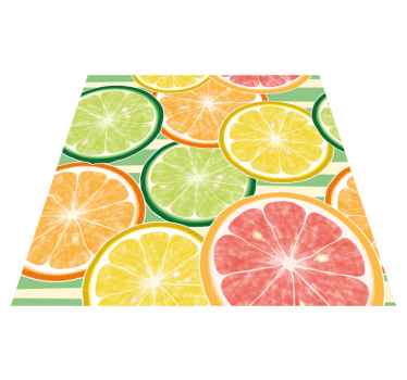 Alfombra vinílica cocina stickers de cítricos - TenVinilo