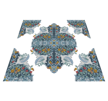 Alfombra vinílica cocina azulejo floral vintage - TenVinilo