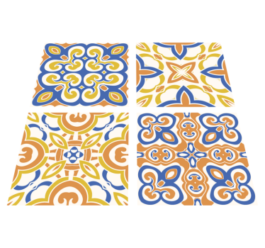Alfombra vinílica cocina azulejos sicilianos - TenVinilo