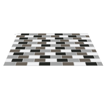Alfombra vinílica cocina bordura de azulejos gris - TenVinilo