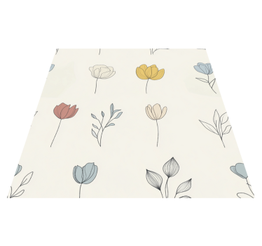 Alfombra vinílica cocina diseño de flores - TenVinilo