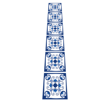 Alfombra vinílica cocina azulejo portugués azul - TenVinilo