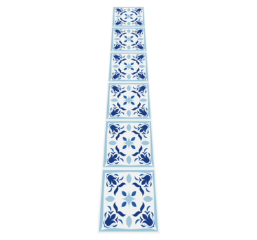 Alfombra vinílica cocina azulejos portugueses florales - TenVinilo