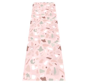 Alfombra vinílica cocina diseño terrazzo en tonos rosas - TenVinilo