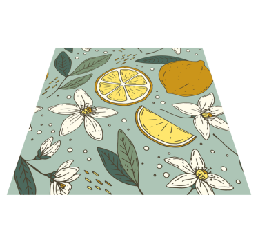 Alfombra vinílica cocina patrón de limones coloridos - TenVinilo