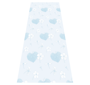 Alfombra vinílica dormitorio patrón floral azul 80's - TenVinilo