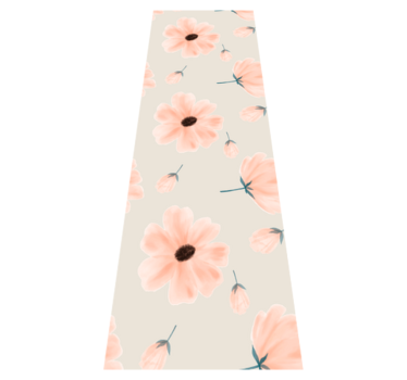 Alfombra vinílica dormitorio flores grandes acuarela beige - TenVinilo