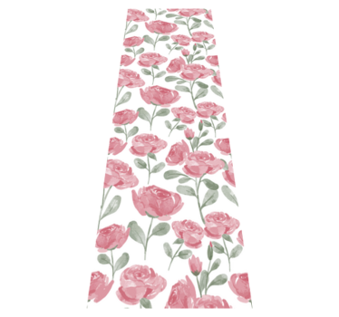 Alfombra vinílica dormitorio patrón rosa vintage natural - TenVinilo