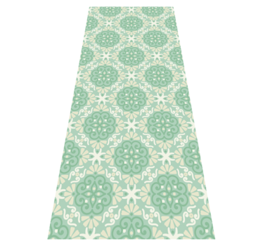 Alfombra vinílica dormitorio estilo nórdico floral verde - TenVinilo