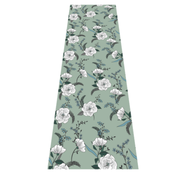 Alfombra vinílica dormitorio árbol magnolia blanca - TenVinilo