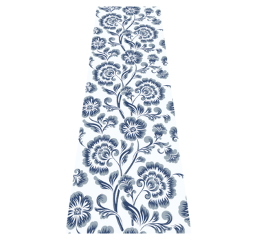 Alfombra vinílica dormitorio flores azules grandmillenial - TenVinilo