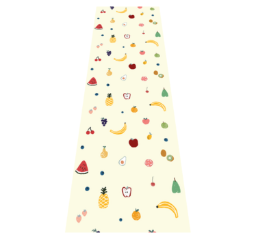 Alfombra vinílica dormitorio patrón de frutas coloridas - TenVinilo