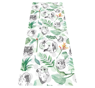 Alfombra vinílica dormitorio animales y plantas acuarelados - TenVinilo