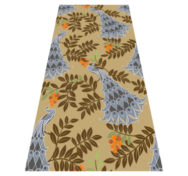 Alfombra vinílica dormitorio diseño pavo real gris africano - TenVinilo