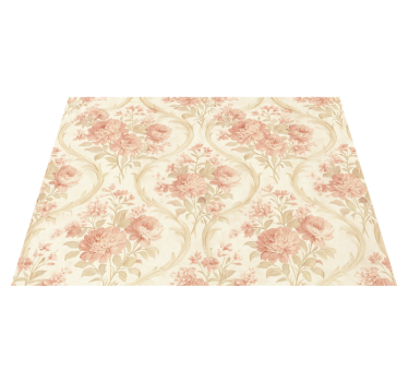 Alfombra vinílica dormitorio flores vintage lavadas - TenVinilo