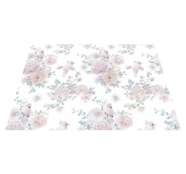 Alfombra vinílica dormitorio diseño floral gris elegante - TenVinilo