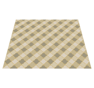 Alfombra vinílica dormitorio patrón art déco beige - TenVinilo