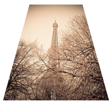 Alfombra vinílica dormitorio vinilo torre eiffel árboles - TenVinilo