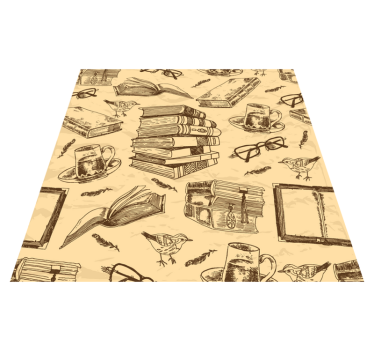 Alfombra vinílica oficina biblioteca antigua - TenVinilo