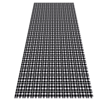 Alfombra vinílica oficina cuadro vichy blanco y negro - TenVinilo