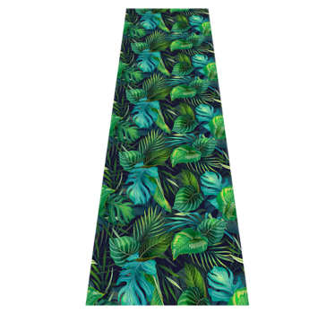 Alfombra vinílica oficina diseño hojas verdes realistas - TenVinilo
