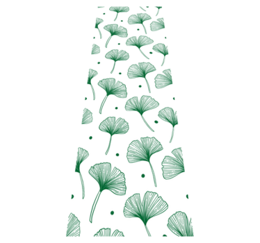 Alfombra vinílica oficina hojas verdes de ginkgo - TenVinilo