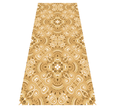 Alfombra vinílica dormitorio patrón ornamental vintage beige - TenVinilo