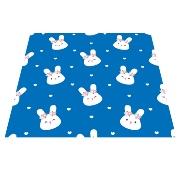 Alfombra vinílica dormitorio con adorables conejitos azules - TenVinilo