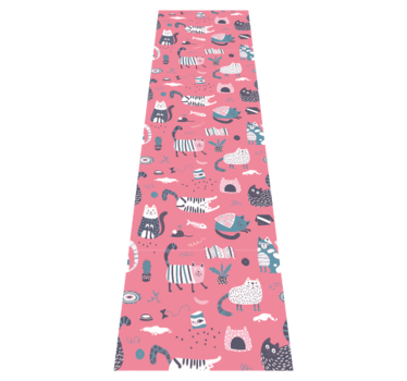 Alfombra vinílica dormitorio gatitos nórdicos - TenVinilo