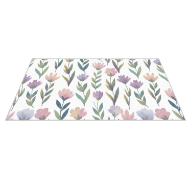 Alfombra vinílica dormitorio adhesivo floral nórdico - TenVinilo